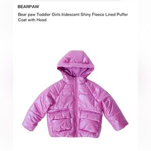 BearPaw Shiny Pink Toddler Puffer Jacket